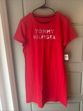 NWT Tommy Hilfiger Red Short Sleeve Tee Dress